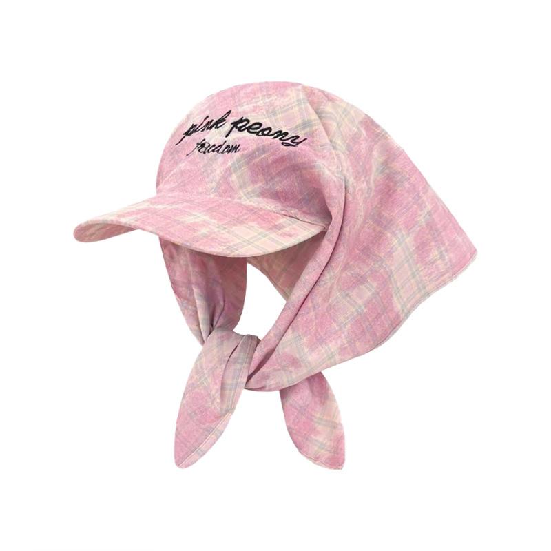 Retro styl, Šátek barvený inkoustem, Kšiltovka, Pánská a dámská, Letní ochrana před sluncem, Streetový styl, Kostkovaný pásek, Klobouk s čelenkou