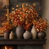 Boho Thanksgiving Greenery Decor Fall Eucalyptus Stems, Artificial Leaves, Fake Branches, Harvest Home Flowers for Wedding Centerpiece Autumn