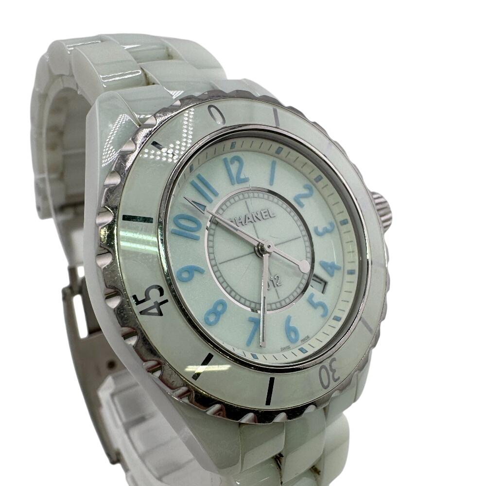 CHANEL Limited to 2000 Blue light Stainless Steel J12 H3826 Watches white Stainless Steel Women Used