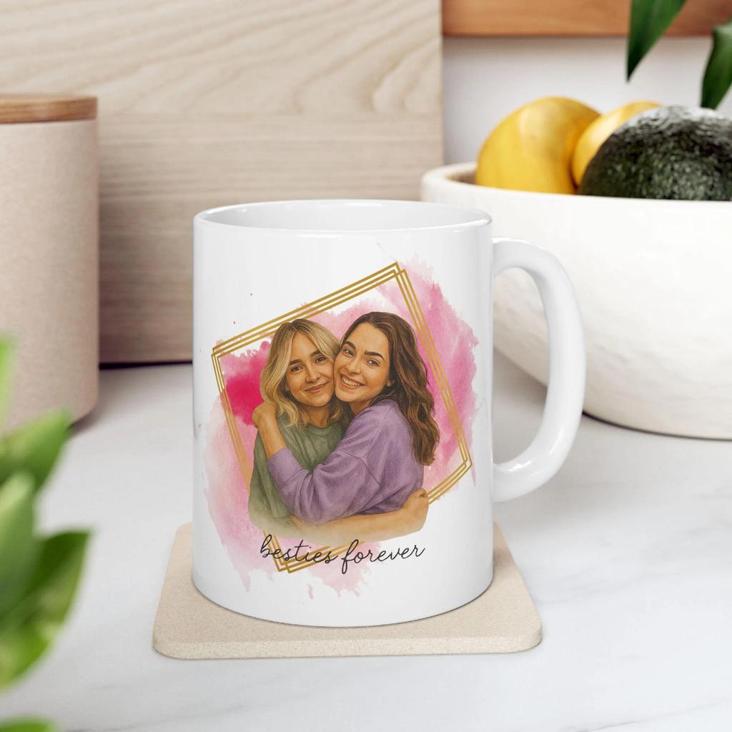 11oz Individuelle Haustierdesign-Tasse Personalisierte Haustierfoto-Tasse Langlebiges Tierbild Trinkgeschirr für Kaffee Tee Heiße Getränke Tägliches Kunstdesign