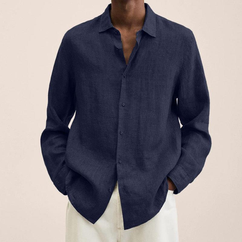 Men S Long Sleeve V Neck Loose Button Cardigan Shirt