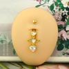 1pc Golden Belly Button Rings Pack Stainless Steel Long Dangling Navel Belly Piercing Jewelry For Women 14G Belly Bar Kit Stud