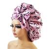 New Large Satin Bonnet Silk Night Sleeping Cap with Head Tie Band Bonnet Edge Wrap for Women Curly Braid Hair