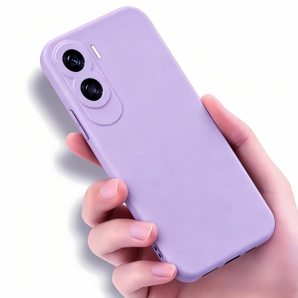 Edle Mode Einfarbig Stoßfest Schutz Hülle aus flüssigem Silikon für Honor 90 Lite