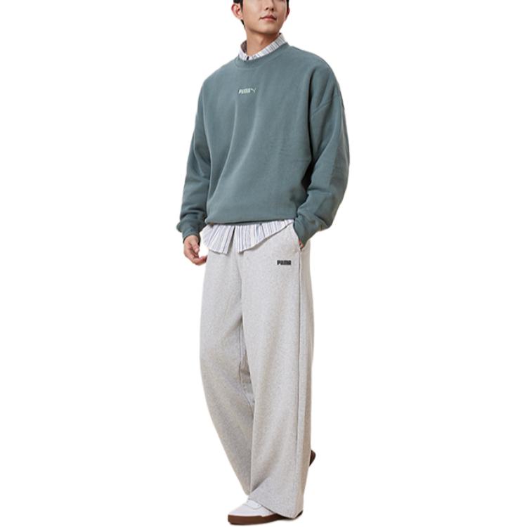 Puma Knit Wide Leg Pants Retro Loose Casual Women Pants 692897-04