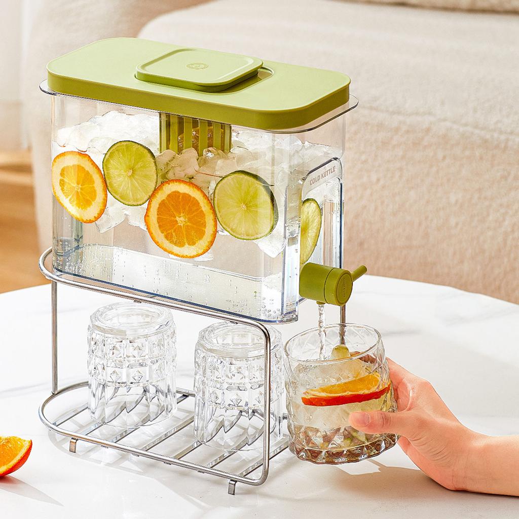 4L Large Capacity Transparent Cold Beverage Dispenser With Leak Proof Spigot For Family Gatherings Outdoor Picnics Kitchen Use
