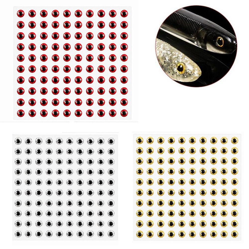300PCS Self-Adhesive Fish Eyes Stickers 3D Holographic Artificial Fishing Eyes  Lure Making
