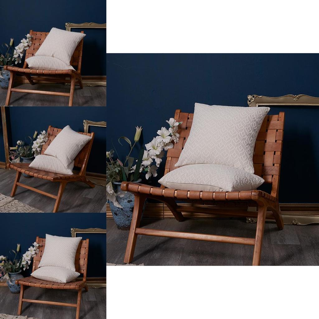 Pillowcase Only Luxurious French Creamy Style Chenille Pillow Cover With Geometric Patterns