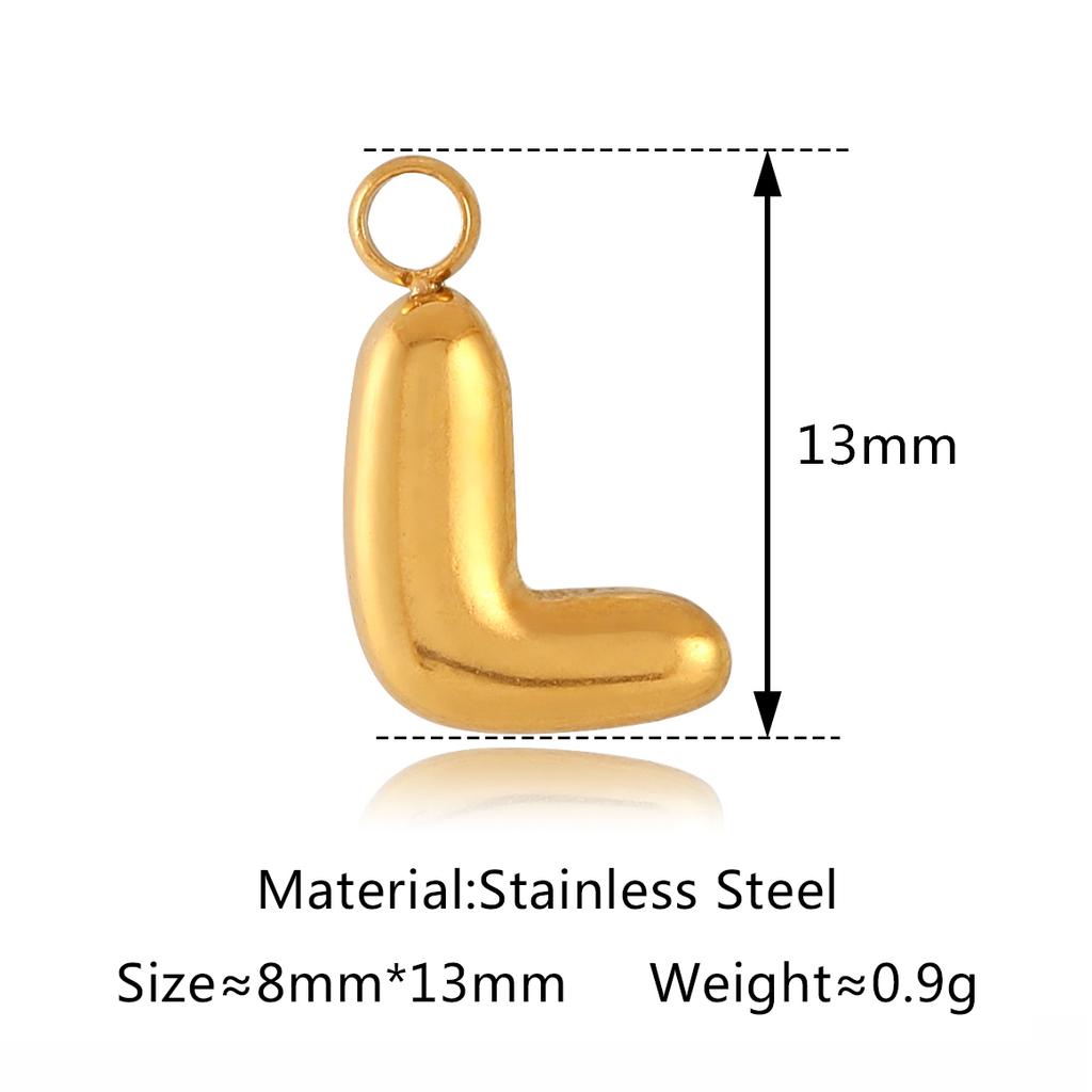 3Pcs Bubble Letter Charms Fadeless Gold Color PVD Plated Balloon Alphabet A-Z Pedant DIY Initial Necklaces Women Jewelry Making