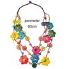 Wood Pendant Maxi Necklace Bohemian Flower Necklace Collar Ethnic Statement Choker