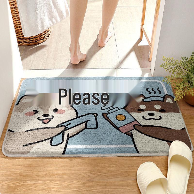 Kreskówkowy Niedźwiedź Sztuczny Kaszmir Wycieraczka – Odporna na Zabrudzenia, Wodochłonna i Szybkoschnąca