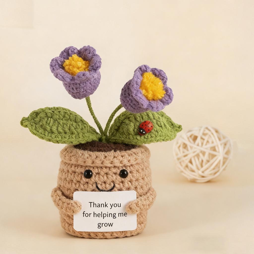 Crocheted Wool Doll Potted Plants, Creative Potted Plants, Cute Ornaments, Home Decoration, Handicrafts, Gifts
