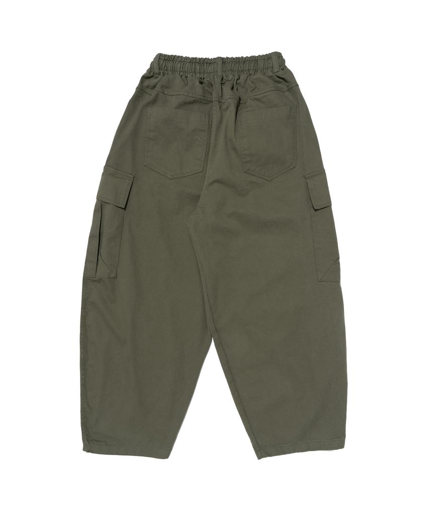 CARGOBROS Washed Cotton Curved Big Cargo Pants (Khaki)