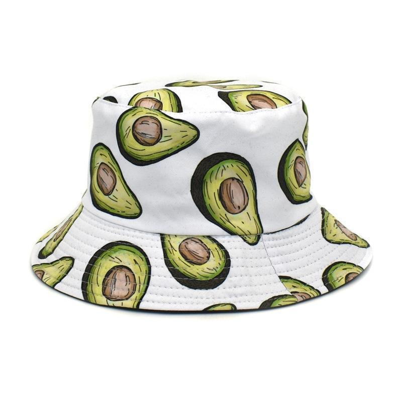 Unisex Summer Avocado Streetwear Hat - Wide Brim Sun Protection