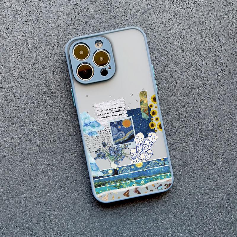 Art Painting Phone Cases For iPhone 11 12 13 14 15 16 Pro Max 15 14 Plus 13 12 Mini X XS XR 7 8 Plus SE2 Shockproof Case Cover