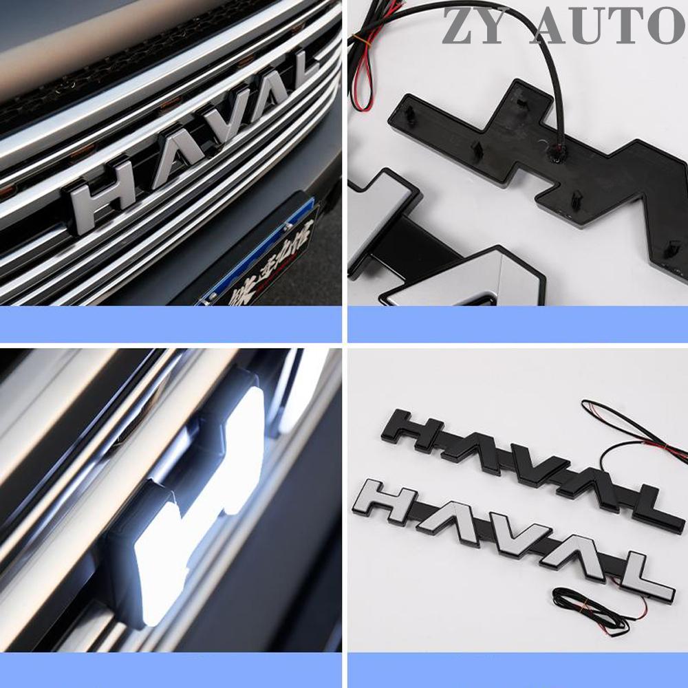 For Great Wall GWM Haval 2th H9 2024 2025 Car Front Grille Luminescent Middle Grid Badge Logo Emblem Cover Markers Accessories