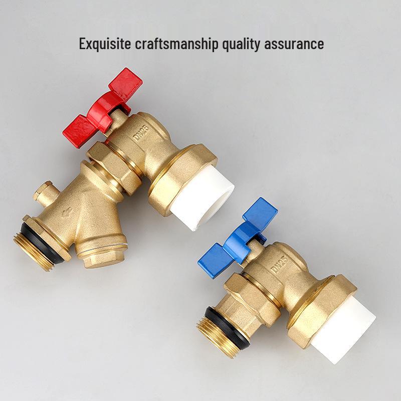 Multi-Functional Floor Heating Manifold with Filter, PPR25/32 Double Union, 1-Inch Brass Ball Valve, Male/Female Thread