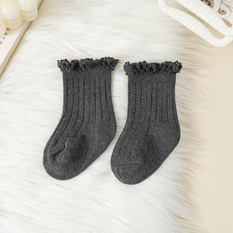 Kids Short Socks Ruffle Baby Girls Toddlers Cute Soft Cotton Sock Lace Flower Children School Uniform Socks For 0-8 Years