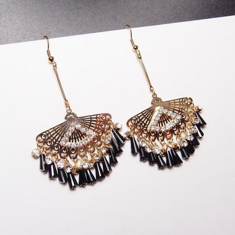Star Shine Luxury Crystal Earrings Fashion Gala High-end Diamond Earrings Tassel Temperament Earrings