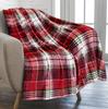 Red Snowflake Christmas Flannel Blanket - Soft and Cozy for Bed, Car, or Sofa, Perfect Holiday Gift.