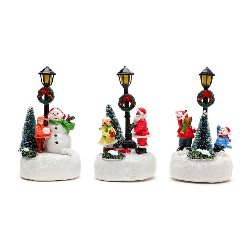 New Luminous Christmas Resin Ornaments, Small House Christmas Decorations, Street Lamp Ornaments, Christmas Gifts