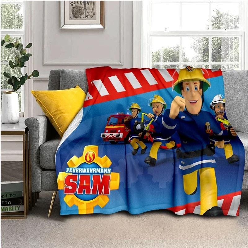 Fireman Sam Throws Blankets Kids Super Soft Warm Cartoon Flannel Blanket for Travel Bedding Couch Sofa Bed Blanket For Gifts