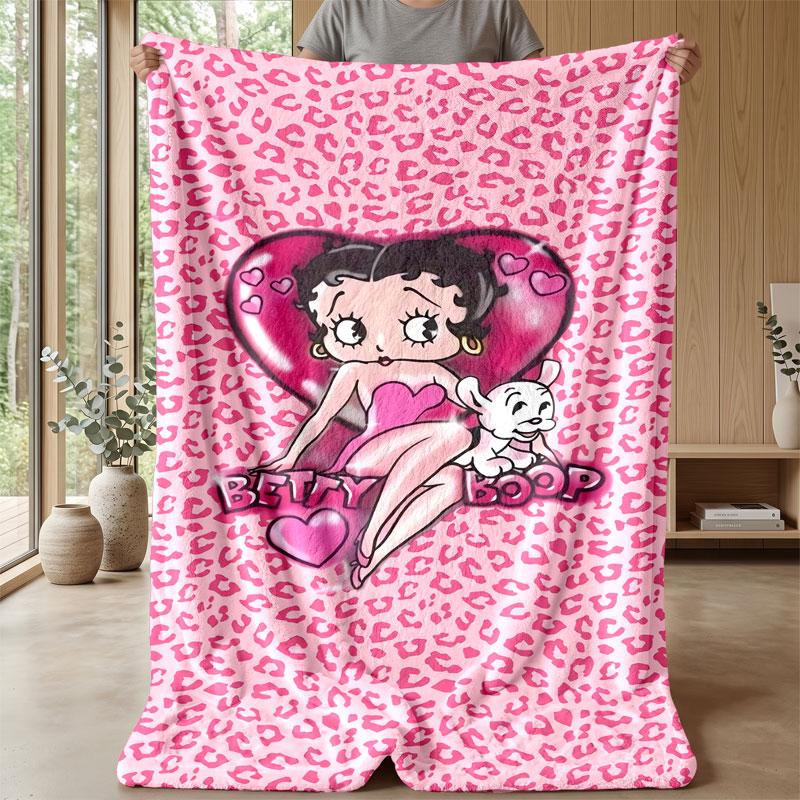 Soft Flannel Blanket Lightweight Cozy Bedroom Living Room CoverBetty Boop