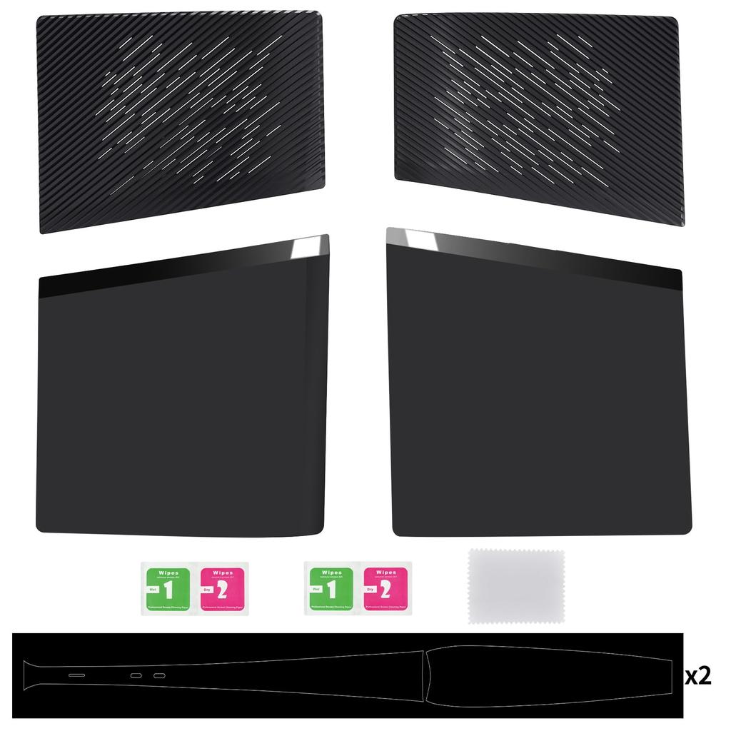 EXtremeRate eXcover ersättningsset för yttre skal till PS5 Slim Digital Edition (Topp- och bottenskydd + ventilerade sidopaneler och bakplatta) [Svart]