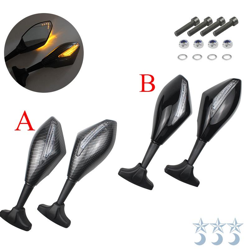 

Зеркало заднего вида для мотоцикла, светодиодное плоское зеркало с подсветкой, змеиная оболочка, модифицированное зеркало заднего вида для спортивных автомобилей KTM B чёрный