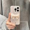 Japanese and Korean Ins Style Drop Glue Transparent Bow Phone Case for IPhone 16 Promax Women's 15 for Apple 17