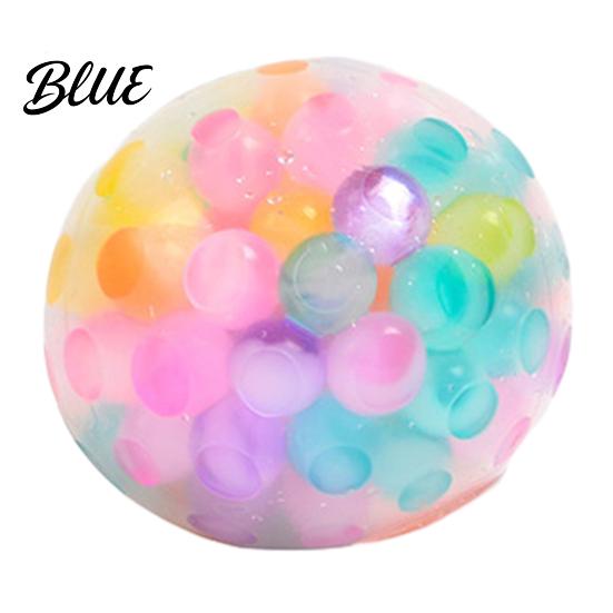 Tragbarer Quetschball Regenbogenperlen Stress mit Glitzer Weiches TPR-Spielzeug für Langlebige Angstlinderung Bunt Fidget Kinder Erwachsene Spaß Dekompression