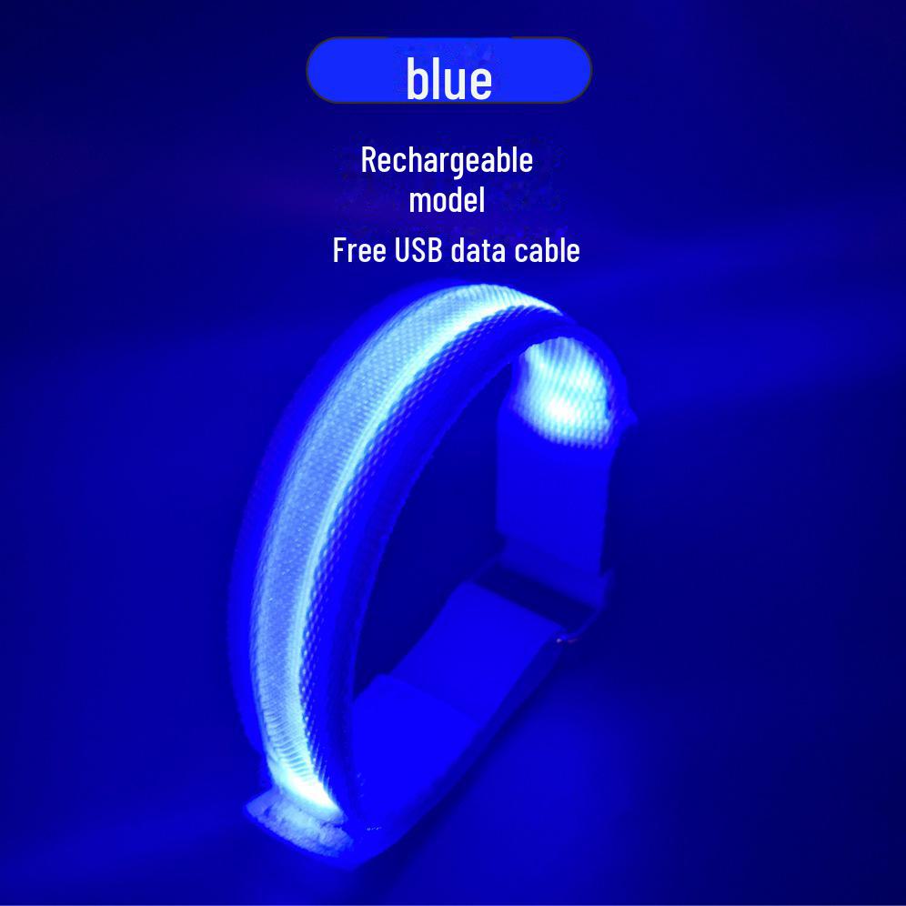 Bandă reflectorizantă cu LED: Brățară sport cu încărcare USB pentru alergare nocturnă, ciclism, brățară cu lumină de semnalizare cu design plasă.