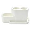 Dorm Bathroom Toothbrush Holder Plastic Counter Stand, Electric Brush Storage Holder for Small Sink Home Spaces