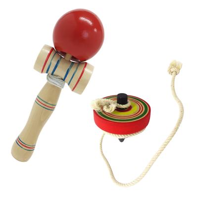 Brinquedo Iniciante Pião de Madeira Giratório e Arremessável com Brinquedos de Madeira para Meninos e Brinquedo Educacional Nostálgico e Pião de Madeira