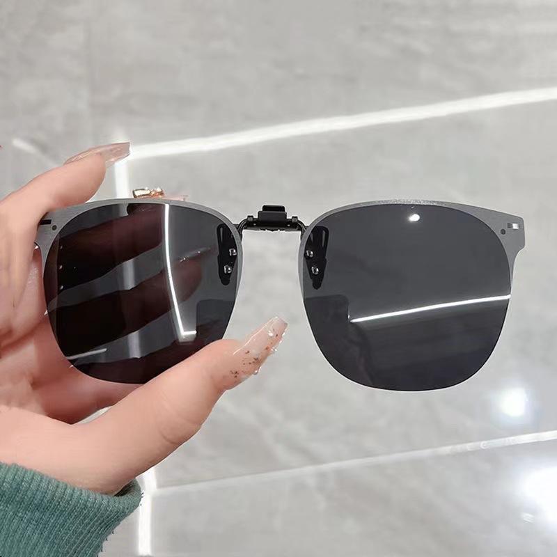 

1 шт., поляризационные солнцезащитные очки с зажимом для мужчин и женщин, откидные линзы с градиентными линзами, очки для вождения, очки с клипсой серый