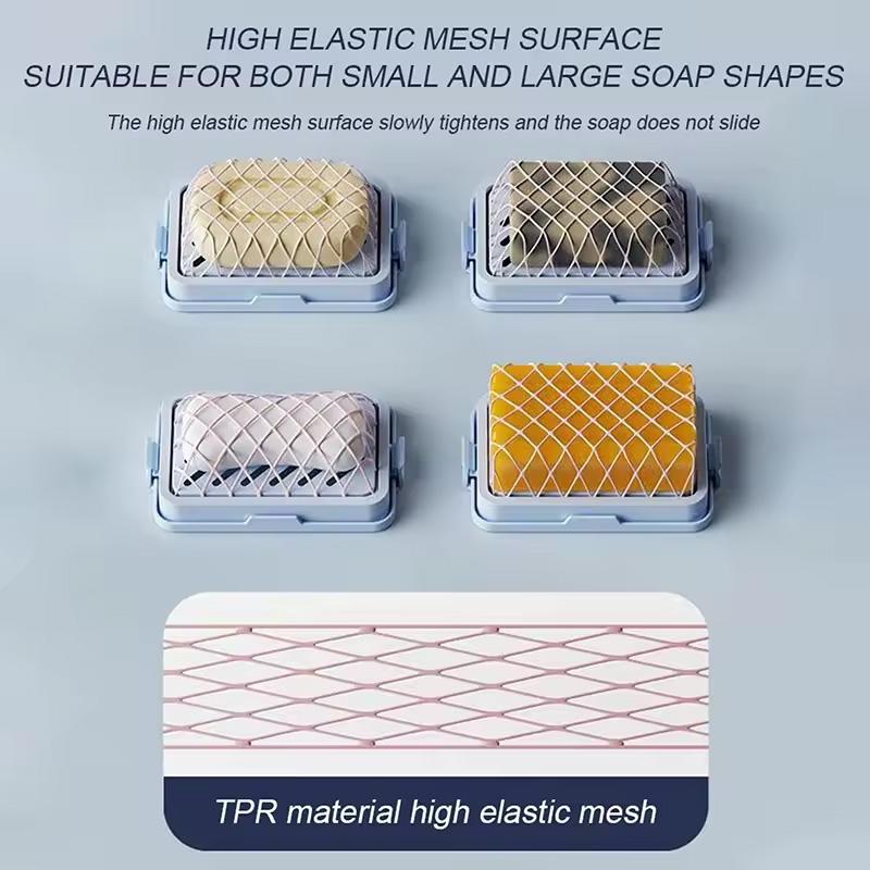 Multi-Purpose Mesh Soap Foaming Box Soap Bubbles Anti-Mold Double-Layer for Bathroom Hanging Anti-Slip Soap Holder Accessories