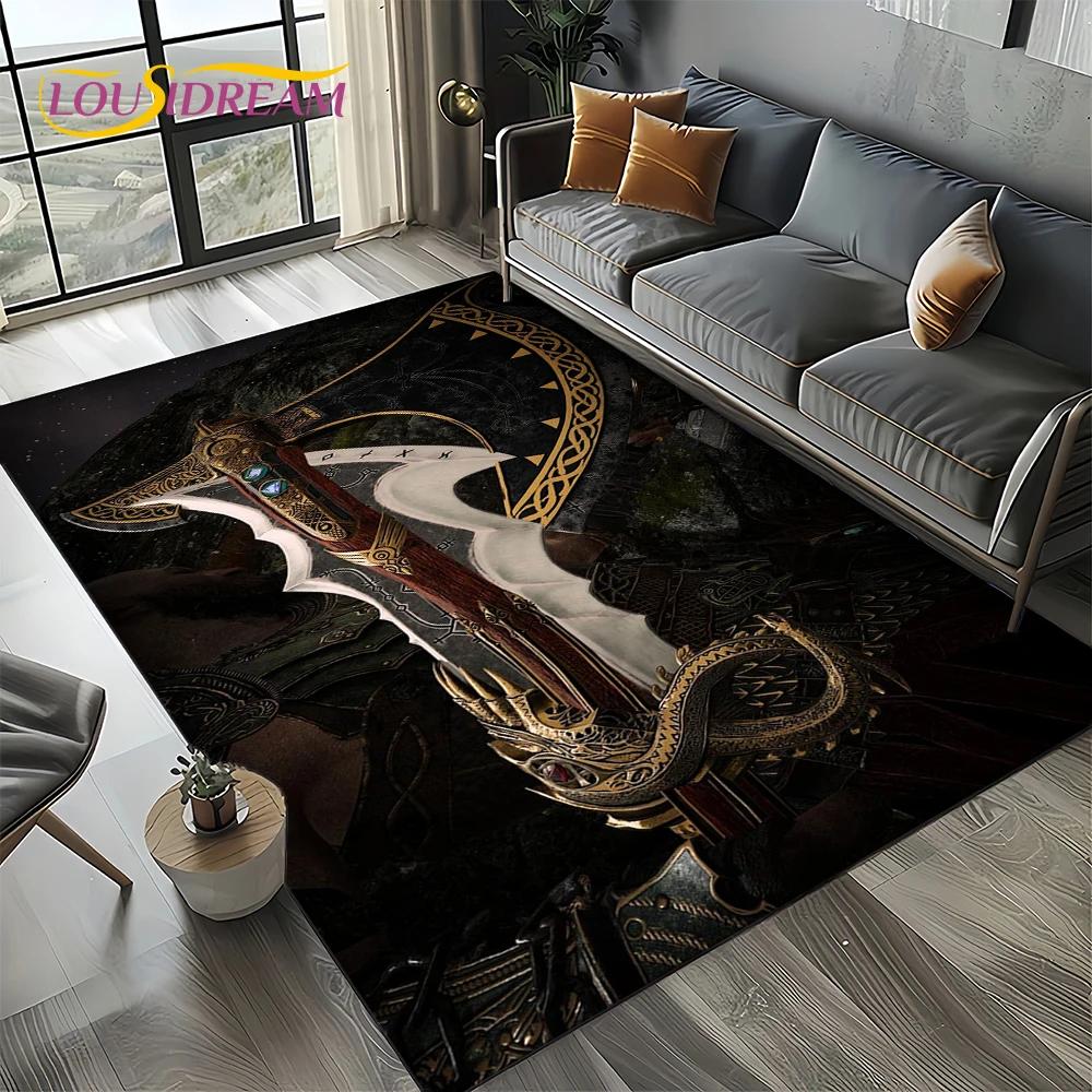 27 Style Kratos God of War Games Cartoon Carpet Rug for Living Room Bedroom Home Sofa Decoration,Kid Area Rug Non-slip Floor Mat