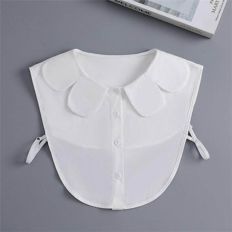 Лепестковый лацкан Фальшивый воротник для девочек Женщин Милый Белый Хлопковая рубашка Стиль Ложный воротник Одежда Съемные воротники Декоративный