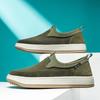 Fashion Retro Style Men Casual Shoes Slip On Canvas Loafers Comfortable Walking Flats Man Non Slip Soft Moccasins Summer Driving Shoes