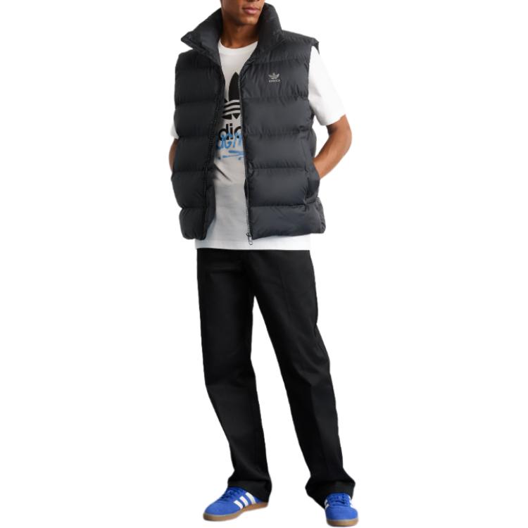 Adidas Originals Logo Stand Collar Loose Vest Men Vests Black IY3399