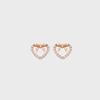 Silver Ribbon Heart Earrings SC1799