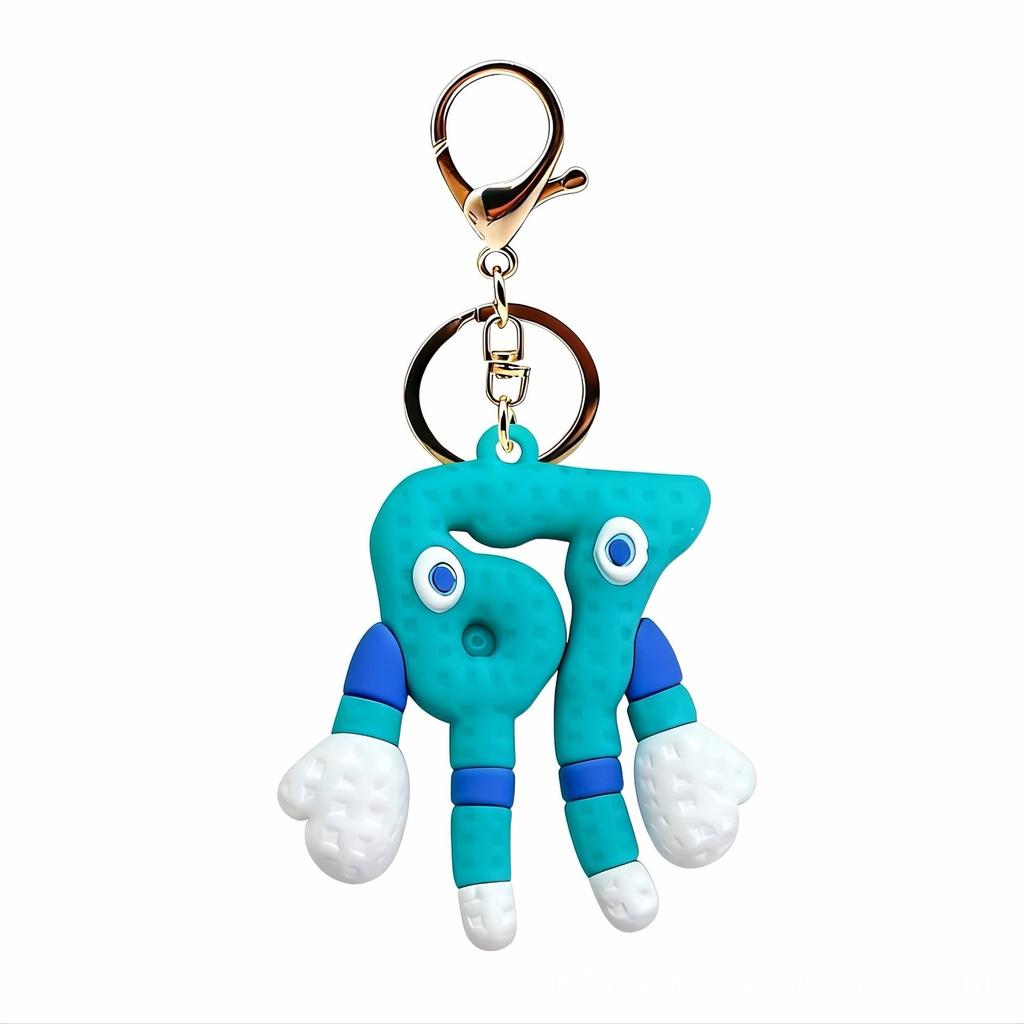 Steal A Brainrot No. 67 Keychain Anime Cartoon Hat Monkey Blue 67 Italian Brainrot Keyring Birthday Christmas New Year Gifts