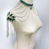 Rhinestone Shoulder Chain, Green Love Pendant Rhinestone Shoulder Chain, Dinner Party Shoulder Chain Body Jewelry Women