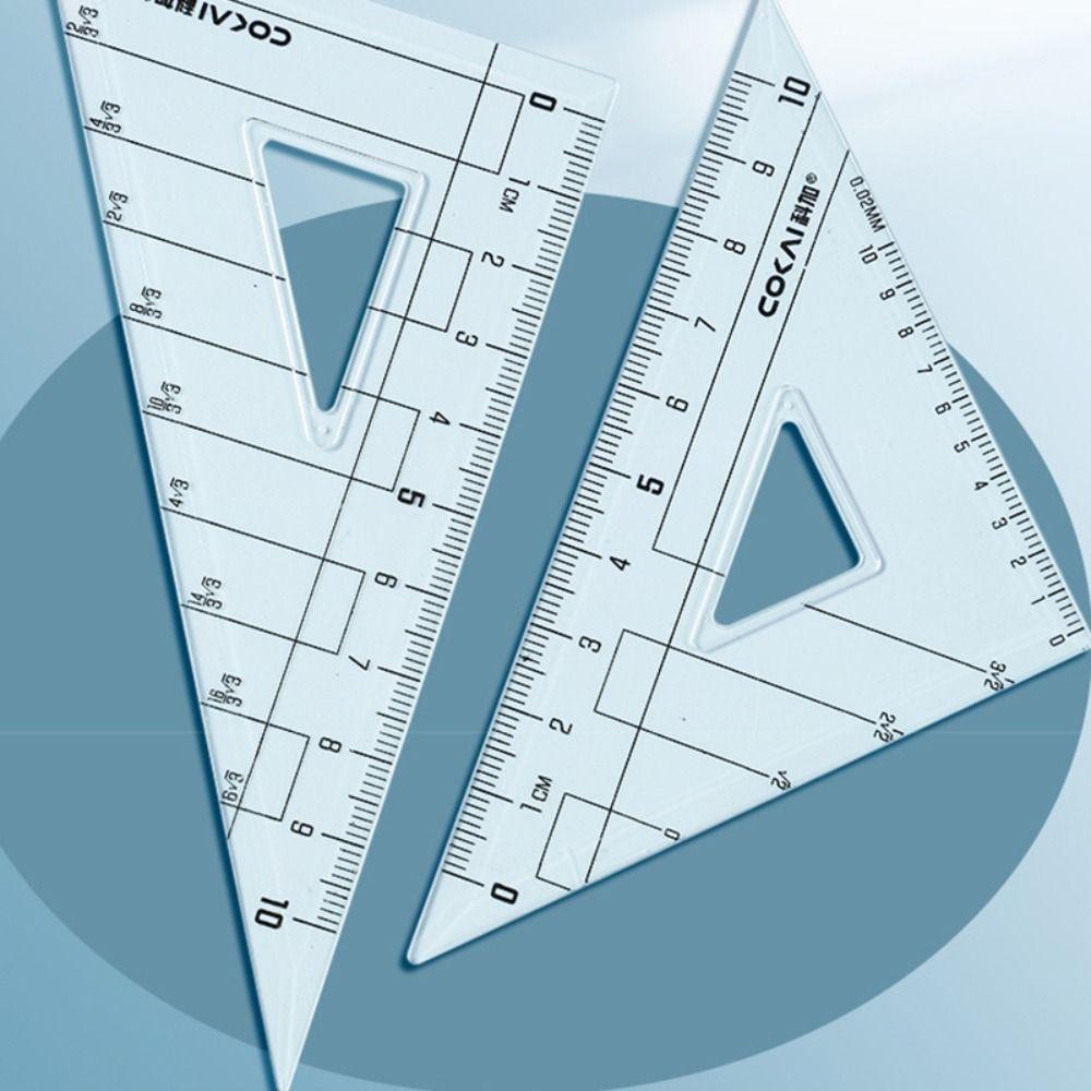 9PCS/Set Eraser Ruler Set Transparent Measuring Ruler Multi-Function Protractor  School Office