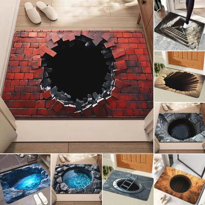 Floor Mat 3D Visual Effect Non-Slip Floor Mat with Strong Water Absorption Quick Drying Bathroom Bedroom