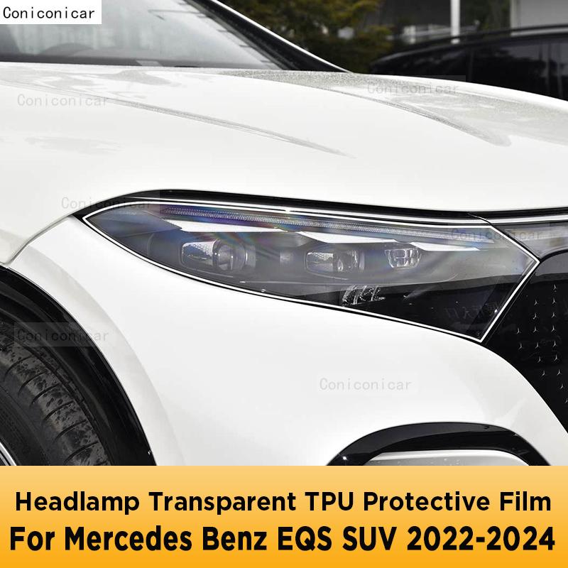 Per Mercedes Benz EQS SUV -2024 Accessori Pellicola Protettiva Trasparente in TPU per Lampada Frontale Antigraffio per Esterno Auto