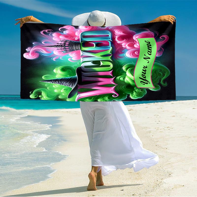 1PC Custom Name Fantasy Adventure Beach Towel Highly Absorbent And Sand-Resistant Towel for Swimming, Pool, Yoga, And Travel Lightweight
