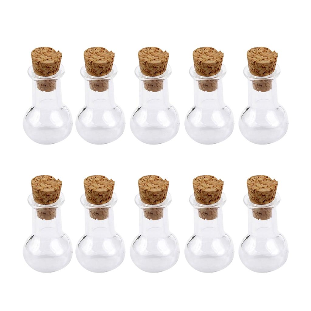 10pcs Glass Wish Bottle Clear Cylinder Mini Jar Diy Decoration For Potpourri Perfume Pendant Gift Glass Bottle With Cork