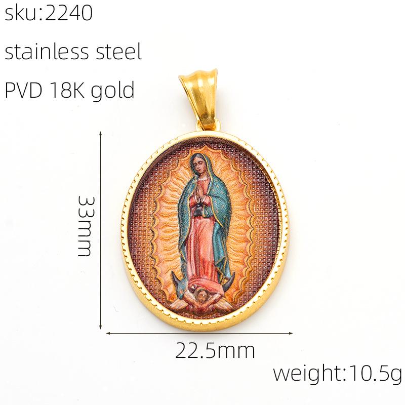 Men's Retro Saint Christopher Greek Mythology Pendant Necklace in Stainless Steel