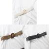 Womens Woven Cotton Linen Belt With Round Wooden Buckle For Casual Dress Fashion